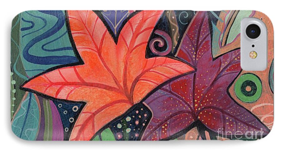 Leaves iPhone 7 Case featuring the painting Colorful Fall by Helena Tiainen