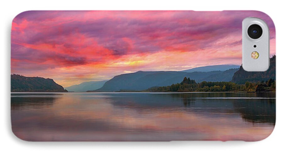 Sunrise iPhone 7 Case featuring the photograph Colorful Sunrise at Columbia River Gorge by David Gn