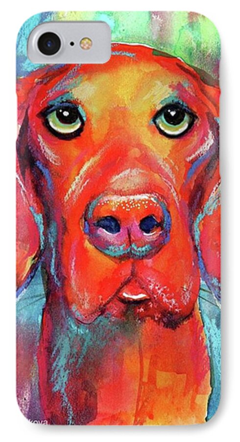 Dog iPhone 7 Case featuring the photograph Colorful Vista Dog Watercolor And Mixed by Svetlana Novikova