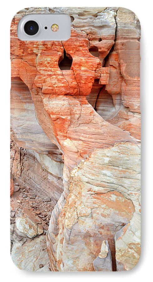 Valley Of Fire State Park iPhone 7 Case featuring the photograph Colorful Wall of Sandstone in Valley of Fire by Ray Mathis