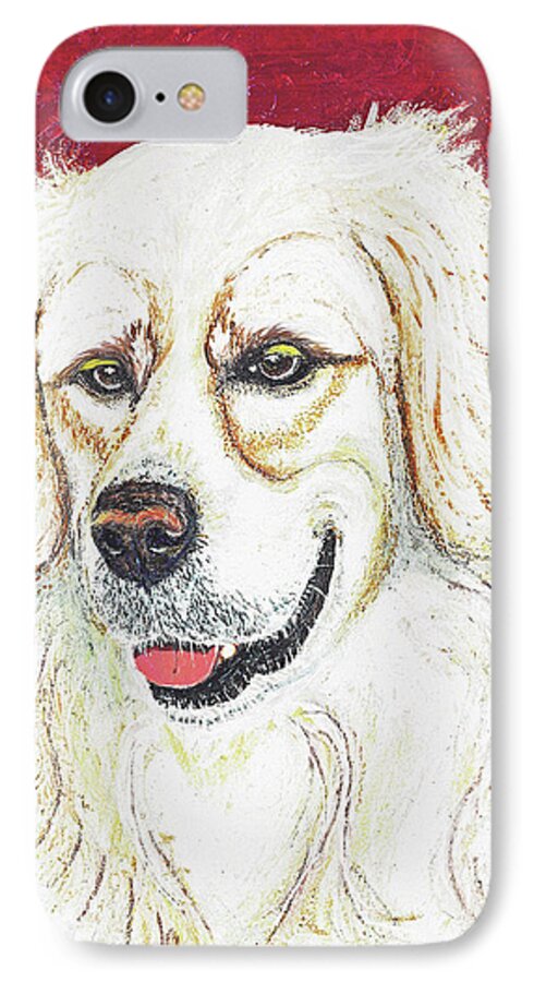 British Golden Retriever iPhone 7 Case featuring the painting Cooper II by Ania M Milo