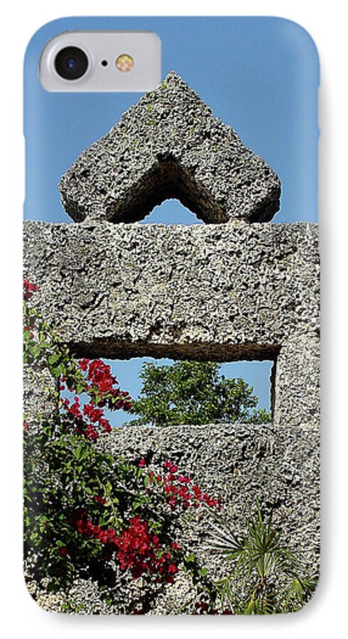 Sunlight iPhone 7 Case featuring the photograph Coral Castle for Love by Shirley Heyn