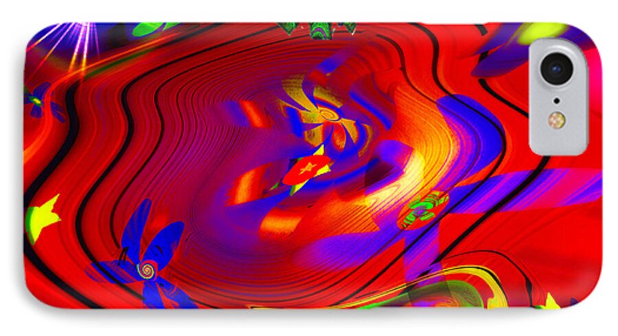 Trippy iPhone 7 Case featuring the digital art Cosmic Soup by Bill Cannon