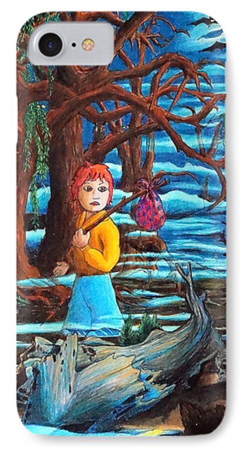 Night iPhone 7 Case featuring the painting Courage ... by Matt Konar