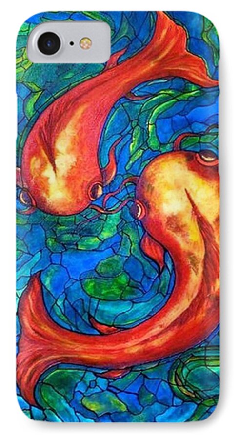 Original Painting iPhone 7 Case featuring the painting Courtship by Rae Chichilnitsky