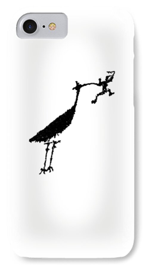 Petroglyph iPhone 7 Case featuring the photograph Crane Petroglyph by Melany Sarafis
