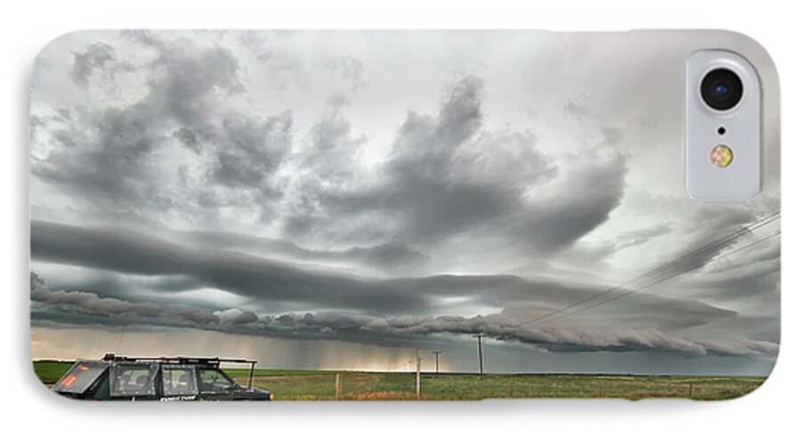 Tornado iPhone 7 Case featuring the photograph Crazy Shelf Cloud near Ponteix Sk. by Ryan Crouse