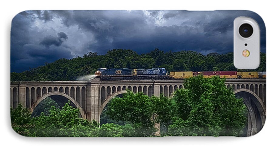 Photoshop iPhone 7 Case featuring the photograph CSX Train Trestle by Melissa Messick