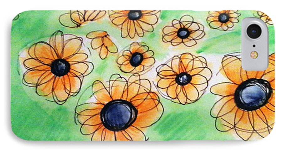 Daisies iPhone 7 Case featuring the painting Daisies by Loretta Nash