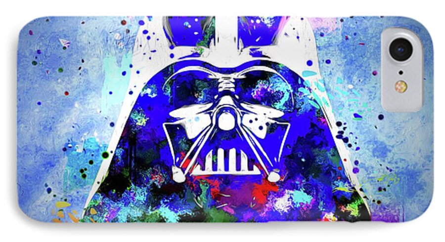 Darth Vader iPhone 7 Case featuring the painting Darth Vader by Daniel Janda
