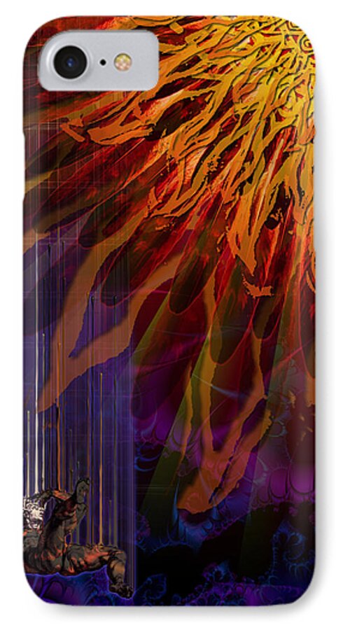 Icarus iPhone 7 Case featuring the digital art Descent of Icarus by Kenneth Armand Johnson