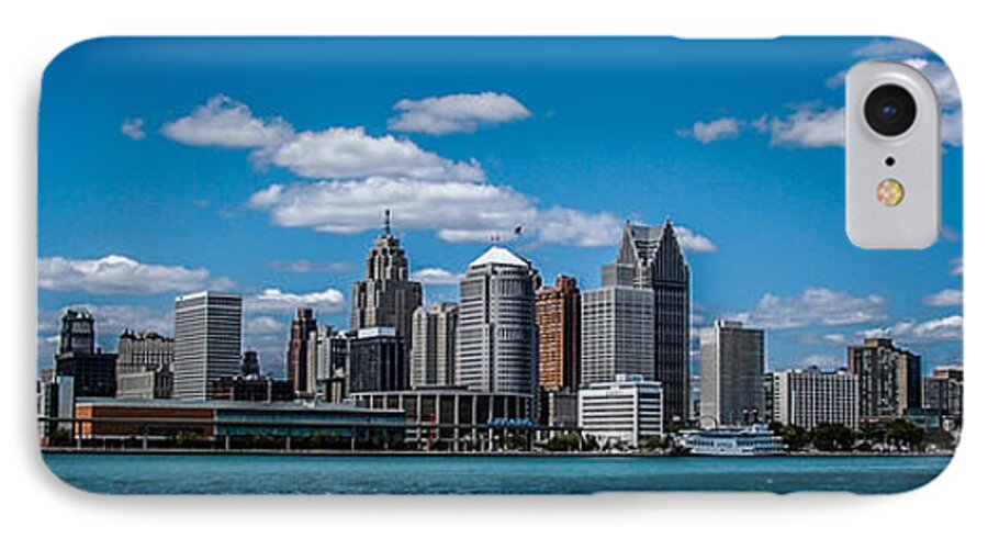 Detroit iPhone 7 Case featuring the photograph Detroit Skyline by Ronald Grogan