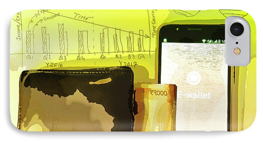 Wallet iPhone 7 Case featuring the photograph Digitalization by Kiran Joshi