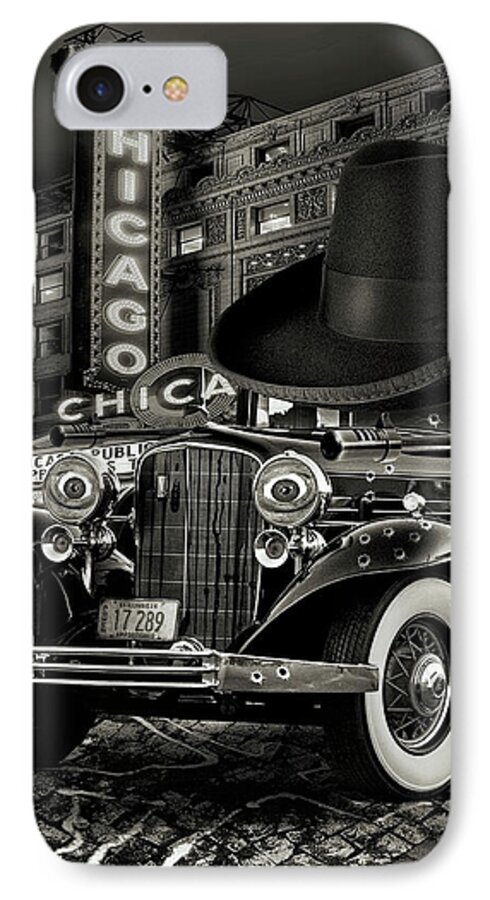 American iPhone 7 Case featuring the digital art Don Cadillacchio Black and White by Marian Voicu