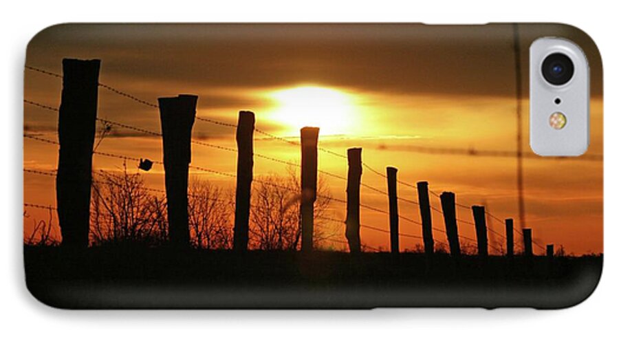 Sunrise iPhone 7 Case featuring the photograph Don't Fence Me In by Melissa Mim Rieman