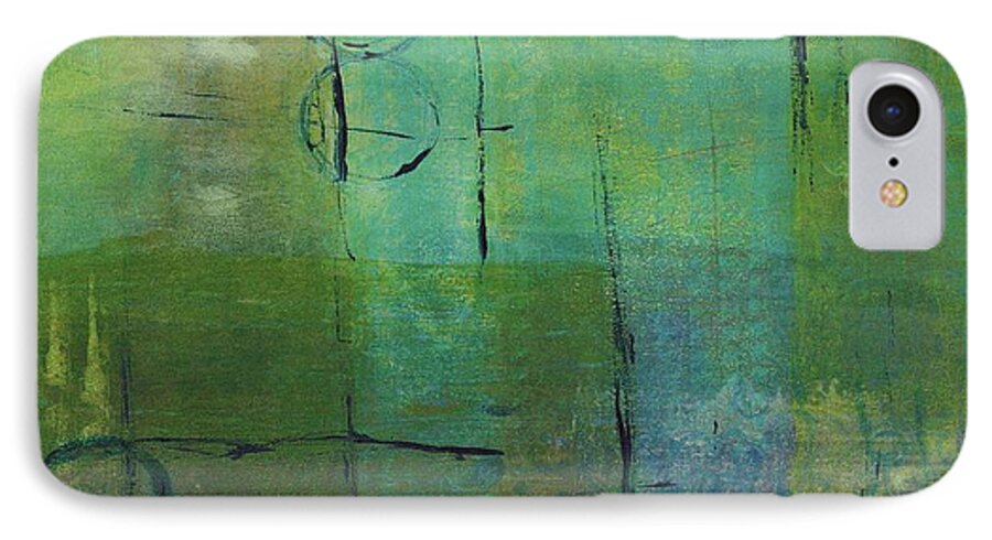 Abstract iPhone 7 Case featuring the painting Dreaming by Laurel Englehardt