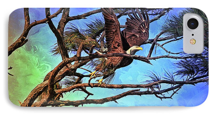 Eagle iPhone 7 Case featuring the painting Eagle Series 2 by Deborah Benoit