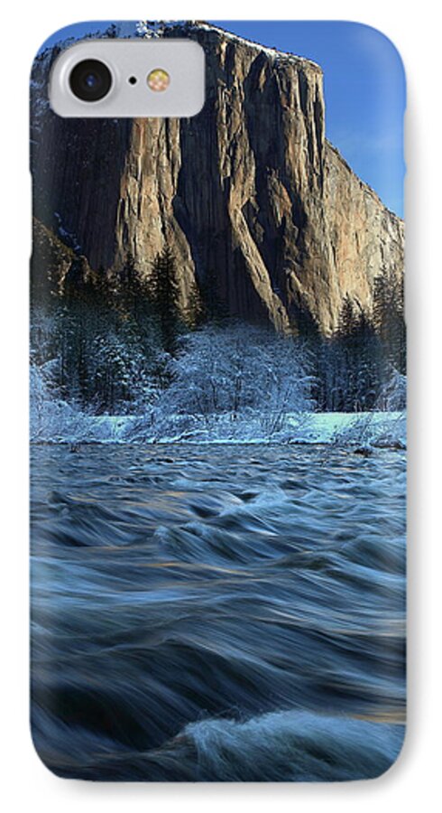 El iPhone 7 Case featuring the photograph Early morning light on El Capitan during winter at Yosemite National Park by Jetson Nguyen