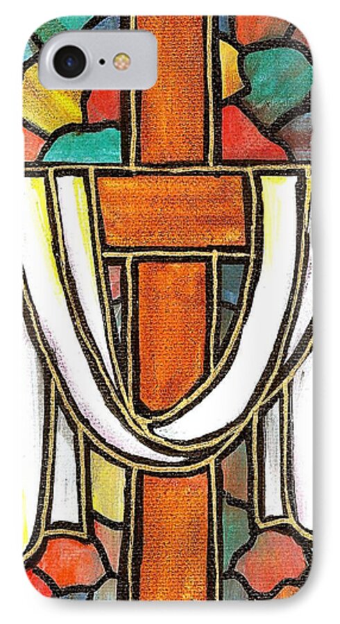 Easter iPhone 7 Case featuring the painting Easter Cross 6 by Jim Harris