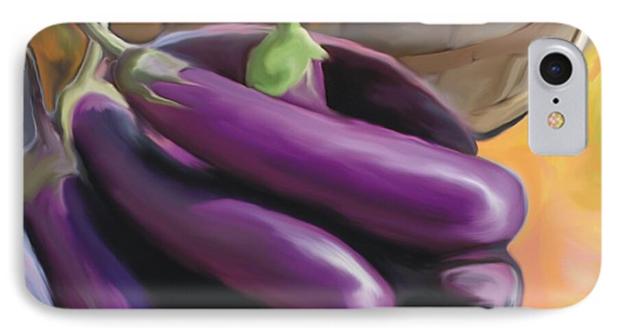 Eggplant iPhone 7 Case featuring the painting Eggplant by Bob Salo