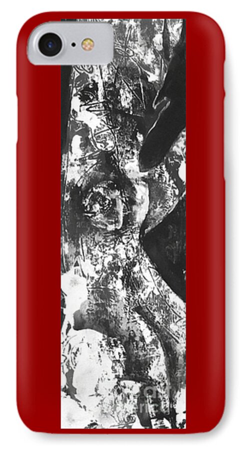 Trees Mono-prints Carol Rashawnna Williams iPhone 7 Case featuring the painting Elder by Carol Rashawnna Williams