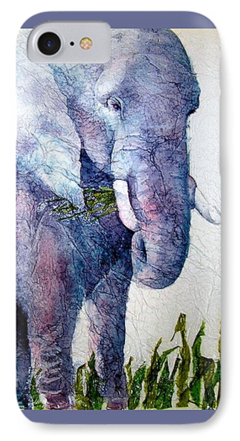 Elephant iPhone 7 Case featuring the painting Elephant Sanctuary by Amy Stielstra