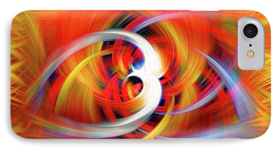 Abstract iPhone 7 Case featuring the photograph Emerging Light from a Colorful Vortex by Sue Melvin