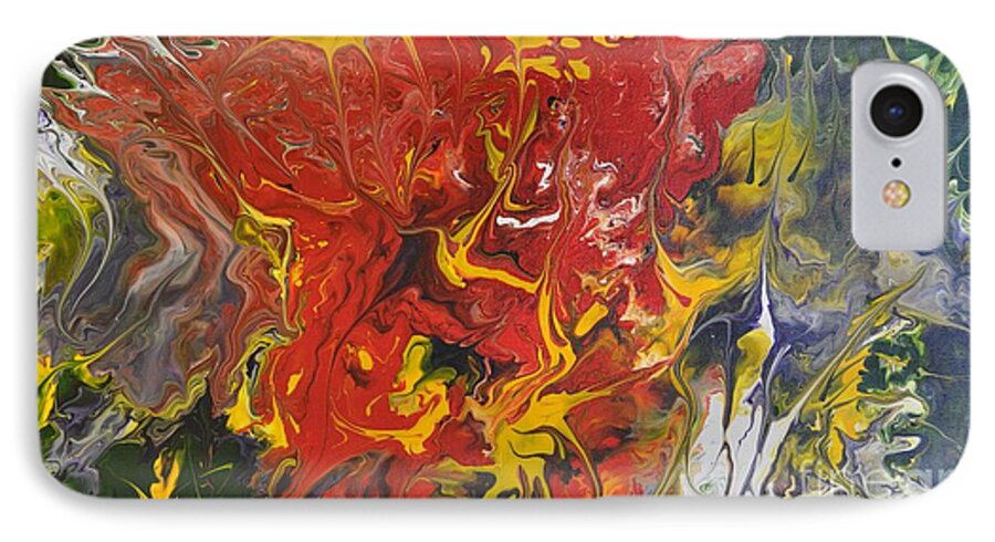 Abstract iPhone 7 Case featuring the painting Energy of Creation by Georgeta Blanaru