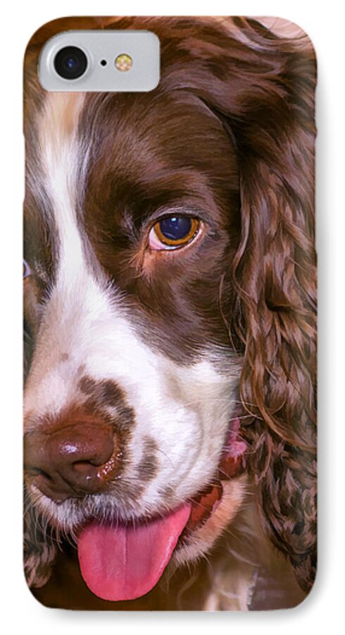 Steve Harrington iPhone 7 Case featuring the photograph English Springer Spaniel - Paint by Steve Harrington