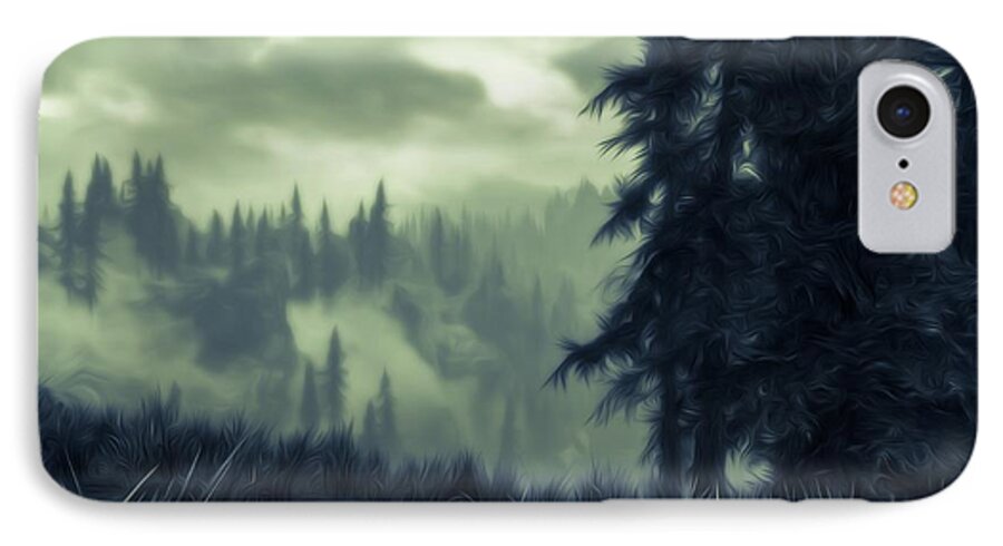 Mist iPhone 7 Case featuring the painting Eternal Shadow Falls by AM FineArtPrints