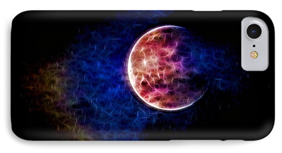 Moon iPhone 7 Case featuring the photograph Ever changing moon color waves by Denise Beverly