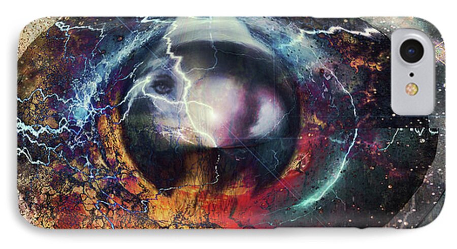 Eye Of The Storm iPhone 7 Case featuring the digital art Eye Of The Storm by Linda Sannuti