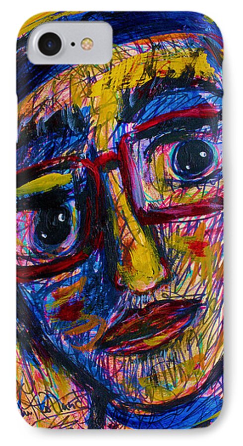 Expressionism iPhone 7 Case featuring the drawing Face 11 by Natalie Holland