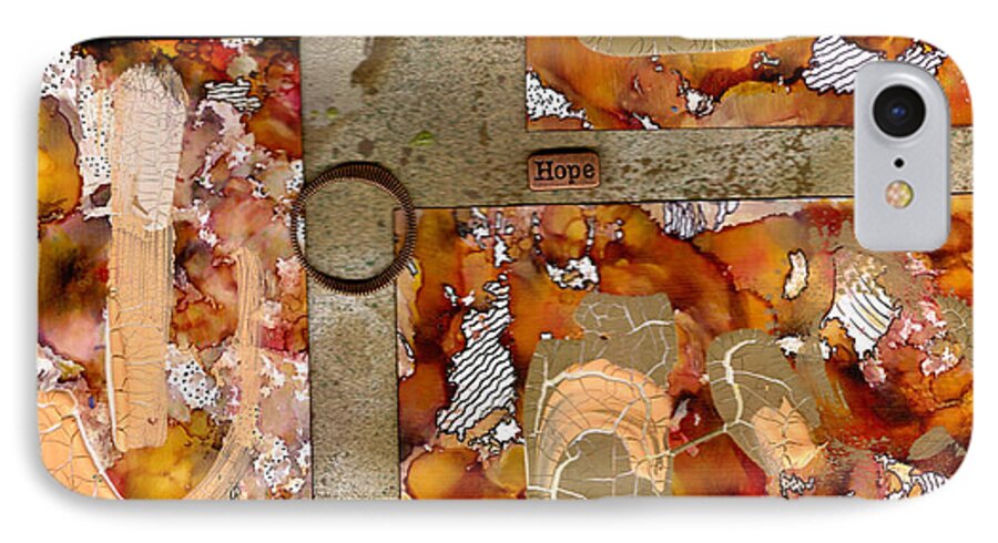 Wood iPhone 7 Case featuring the mixed media Faith Hope LOVE by Angela L Walker