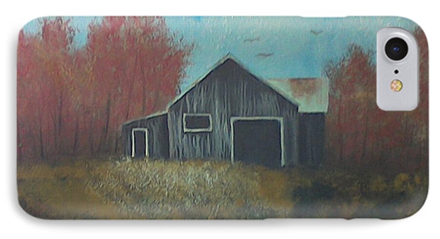 Trees iPhone 7 Case featuring the painting Autumn Barn by Brenda Bonfield
