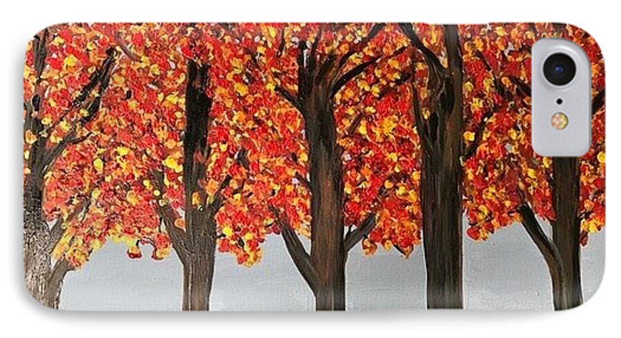 Fall iPhone 7 Case featuring the painting Fall leaves by Clare Ventura