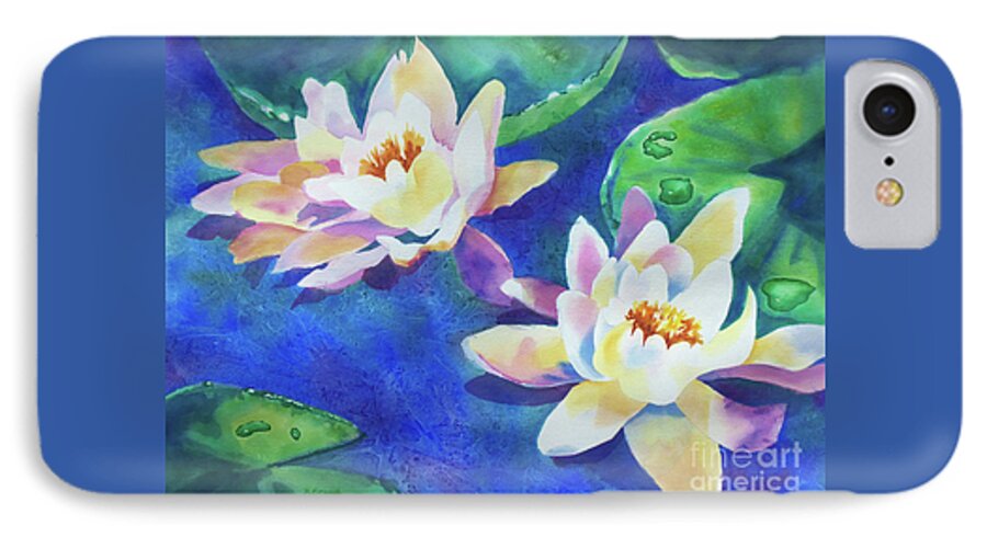 Painting iPhone 7 Case featuring the painting Fancy Waterlilies by Kathy Braud