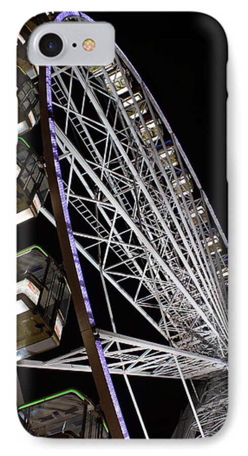 December iPhone 7 Case featuring the photograph Ferris Wheel at Night 16x20 by Leah Palmer