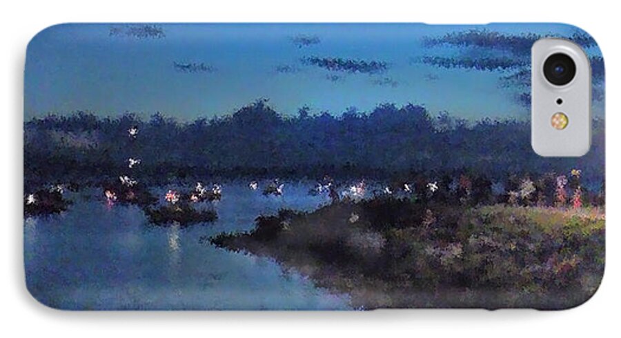 Digital Art iPhone 7 Case featuring the photograph Festival Night Land and Shore by Felipe Adan Lerma