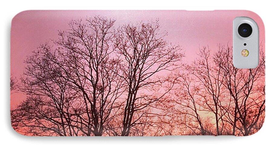 Winter Sunset iPhone 7 Case featuring the photograph Fire In The Sky by Christina Schott