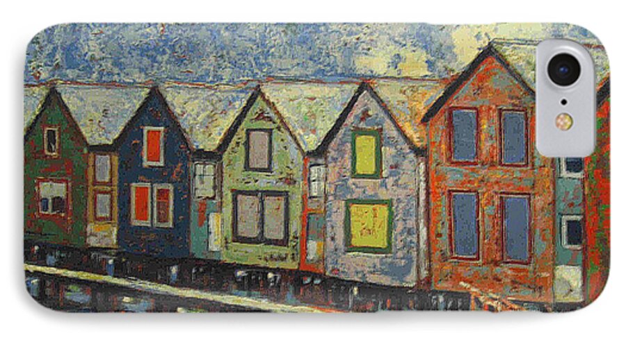 Landscape iPhone 7 Case featuring the painting Fishermen huts by Walter Casaravilla
