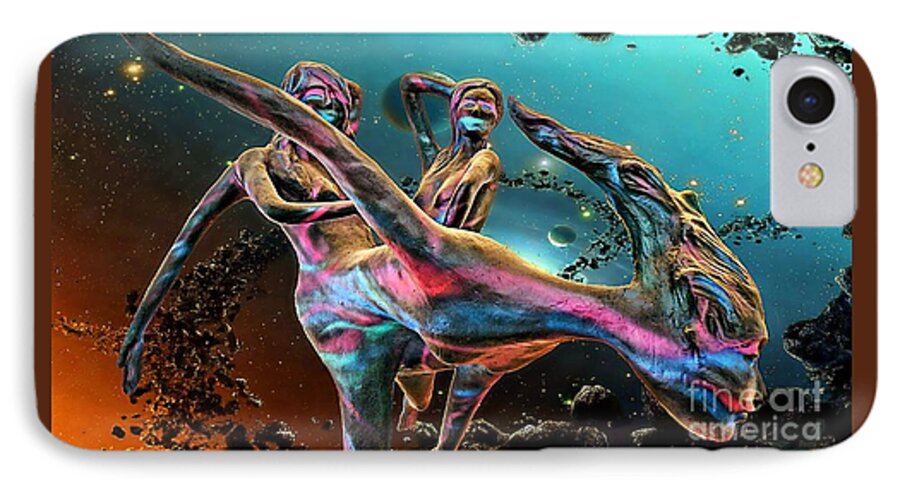 Color iPhone 7 Case featuring the digital art Floating In The Universe by Ian Gledhill