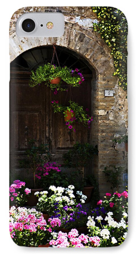 Floral iPhone 7 Case featuring the photograph Floral Adorned Doorway by Marilyn Hunt