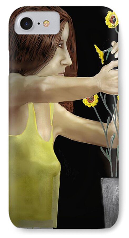 Flowers iPhone 7 Case featuring the digital art Flower Arranger by Kerry Beverly