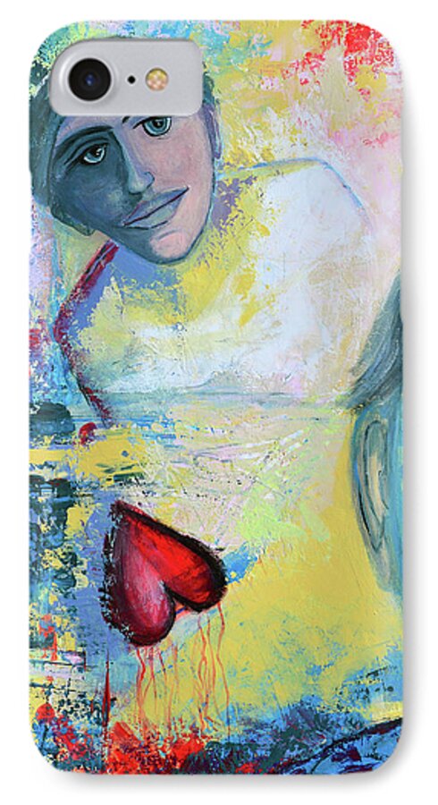 Abstract iPhone 7 Case featuring the painting Foolish Love by Donna Blackhall