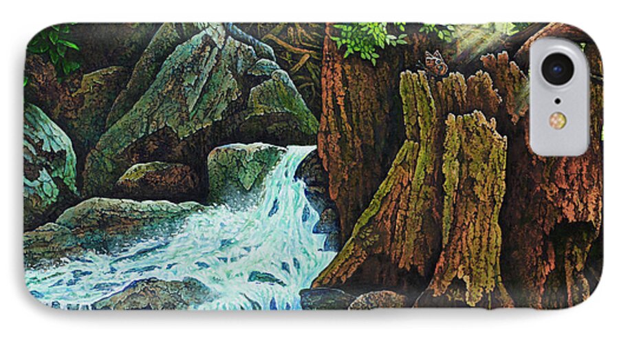 Brook iPhone 7 Case featuring the painting Forest Brook III by Michael Frank