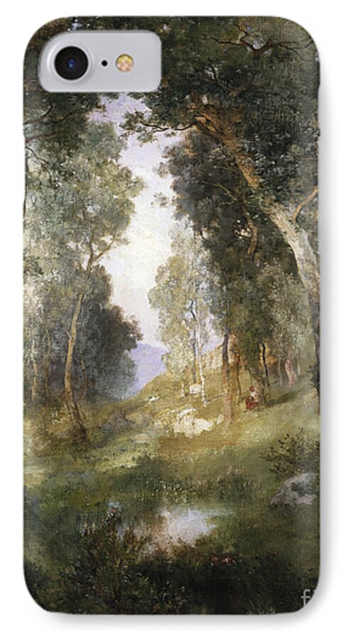 Forest iPhone 7 Case featuring the painting Forest Glade by Thomas Moran