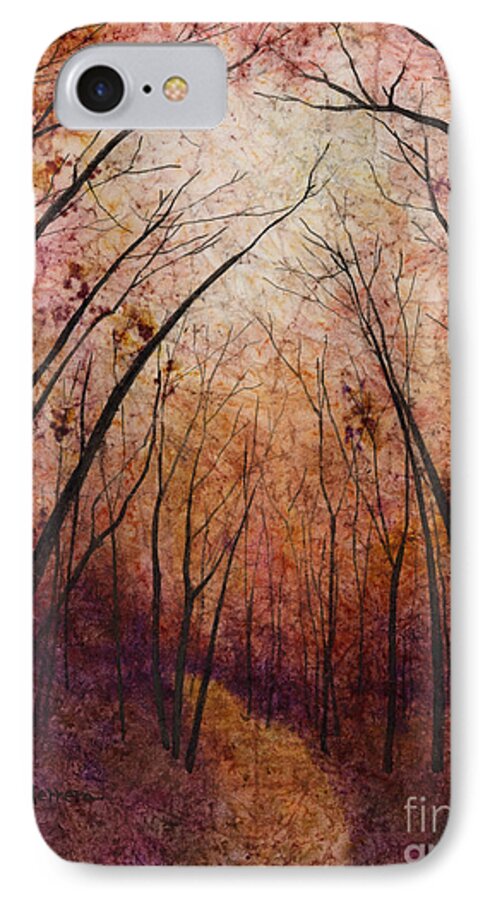 Path iPhone 7 Case featuring the painting Forest Path by Hailey E Herrera