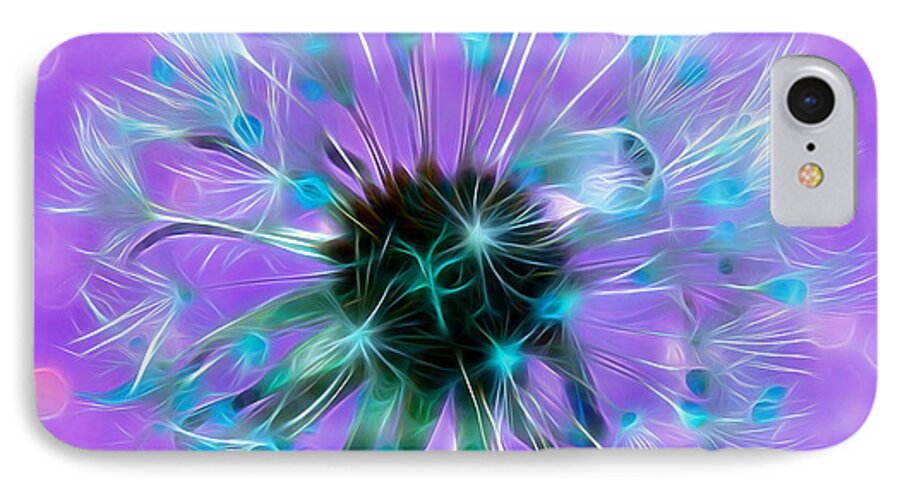 Dandelion iPhone 7 Case featuring the digital art Forever Wishing by Krissy Katsimbras