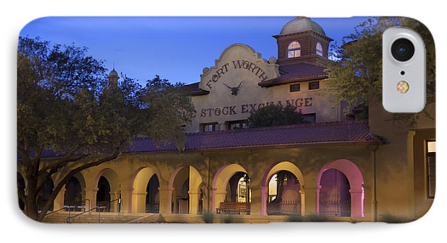 The Fort Worth Livestock Exchange Is Located In The Fort Worth Stockyards iPhone 7 Case featuring the photograph Fort Worth Livestock Exchange by Greg Kopriva